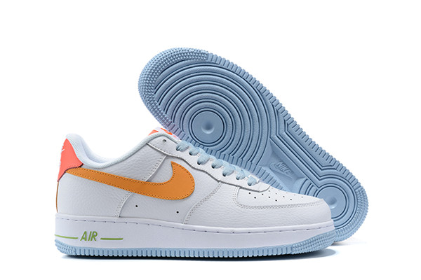 Women's Air Force 1 Low Top Orange/White Shoes 089